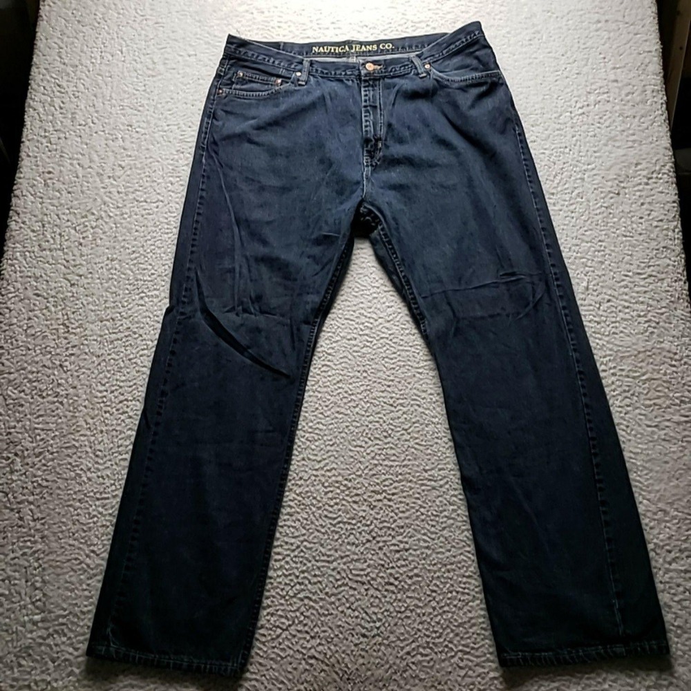 Nautica Jeans Co Jeans Mens 39x31 Blue Relaxed Straight Denim Pants Dark Wash